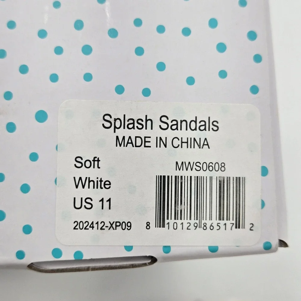 Ten Little Splash Sandals Soft White Lightweight Water Shoes Clogs Size 11 NIB